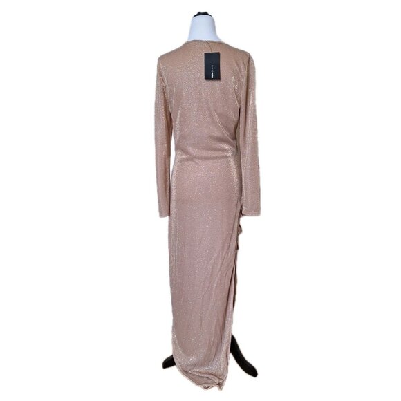 FASHION NOVA GOLD DRESS SIZE LARGE NWT - Picture 3 of 6